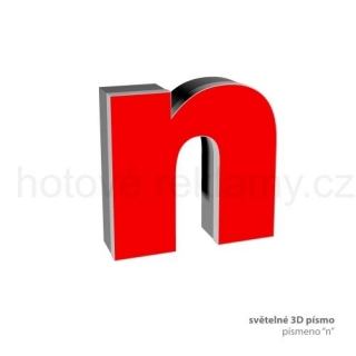 3D světelné písmeno "n"