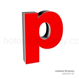 3D světelné písmeno "p"