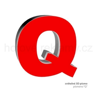 3D světelné písmeno "Q"