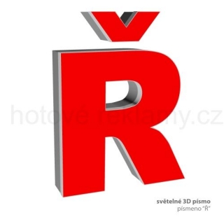 3D světelné písmeno "Ř"