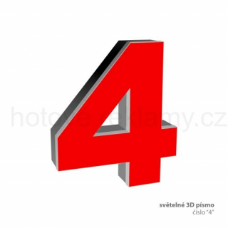3D světelná číslice "4"