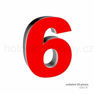 3D světelná číslice "6"