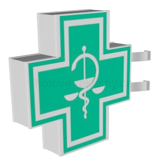 Lékárenský kříž světelný 75×75 cm oboustranný