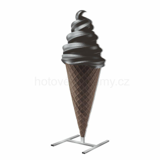 Stojan zmrzlina černá točená - jednostranný